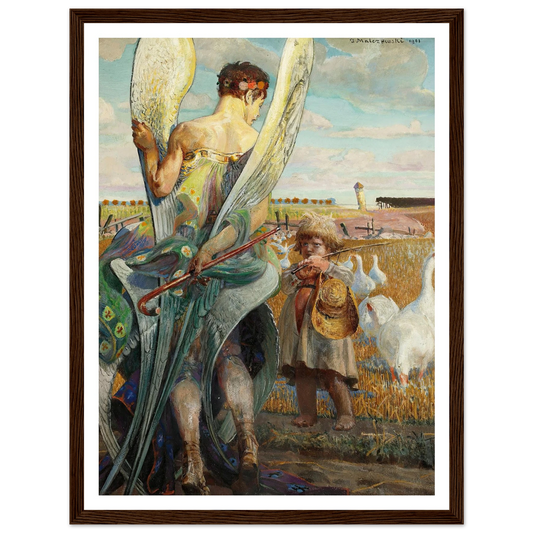 Angel, I shall follow thee (1901) Art Print | Jacek Malczewski - Framed Poster - 30x40 cm / 12x16″ - Black frame
