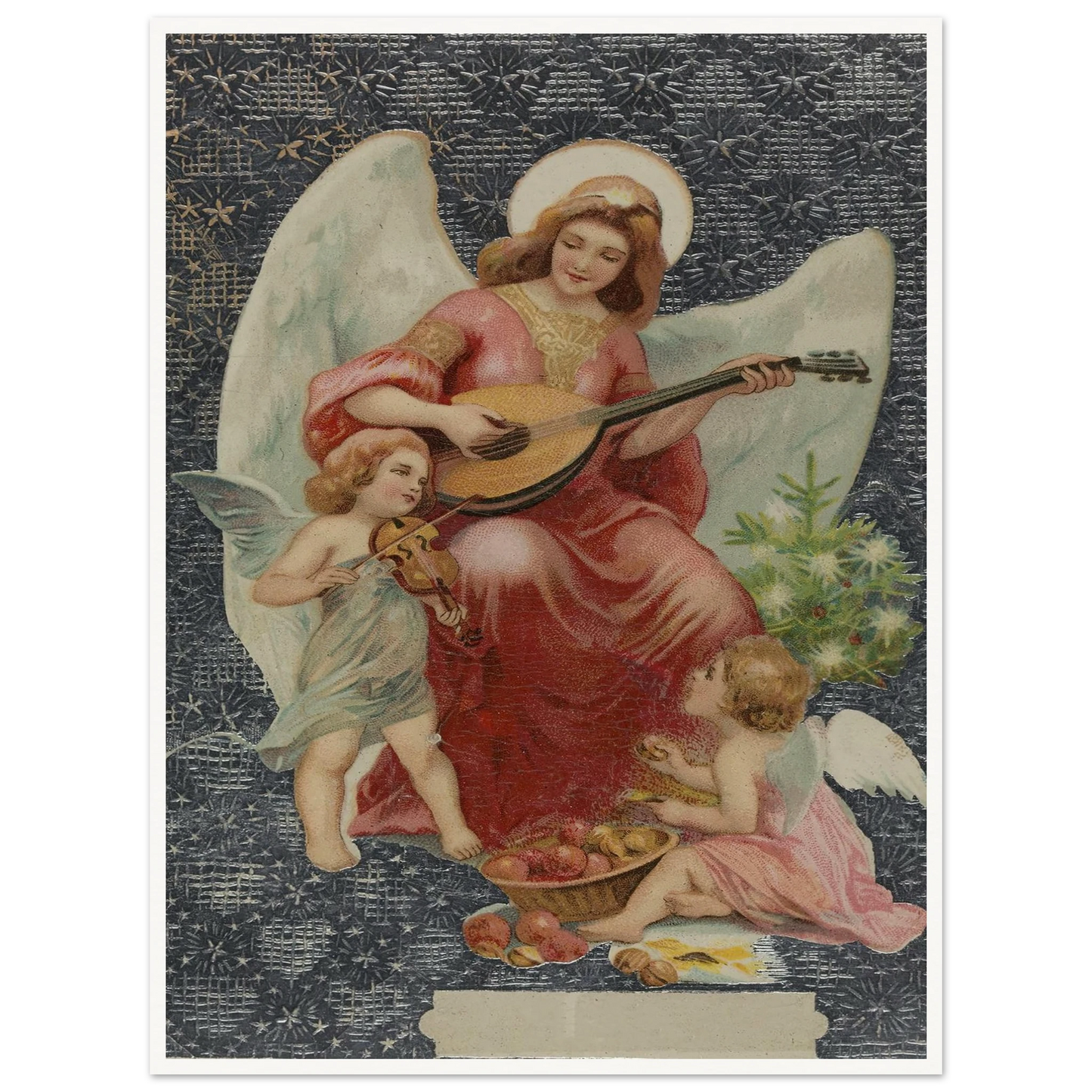 Angel Playing Mandolin - Framed Poster - 30x40 cm / 12x16″ - Black frame