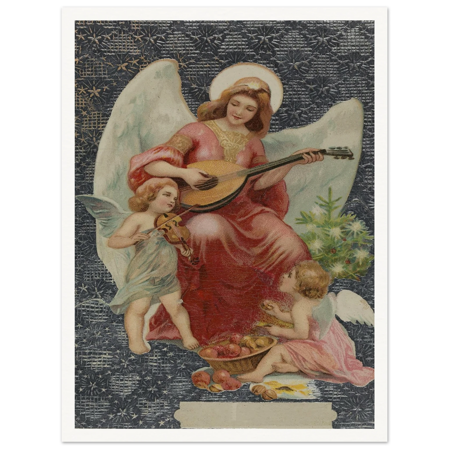 Angel Playing Mandolin - Framed Poster - 30x40 cm / 12x16″ - Black frame