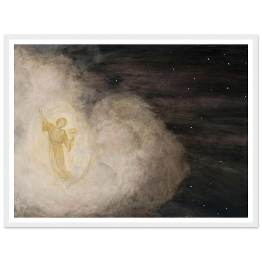 Angel with the star of Bethlehem (1850-1924) Art Print | Hans Thoma - Framed Poster - 30x40 cm / 12x16″ - Black frame