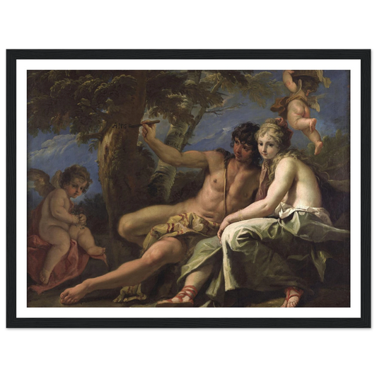 Angelica and Medoro (circa 1716) Art Print | Sebastiano Ricci - Framed Poster - 30x40 cm / 12x16″ - Black frame