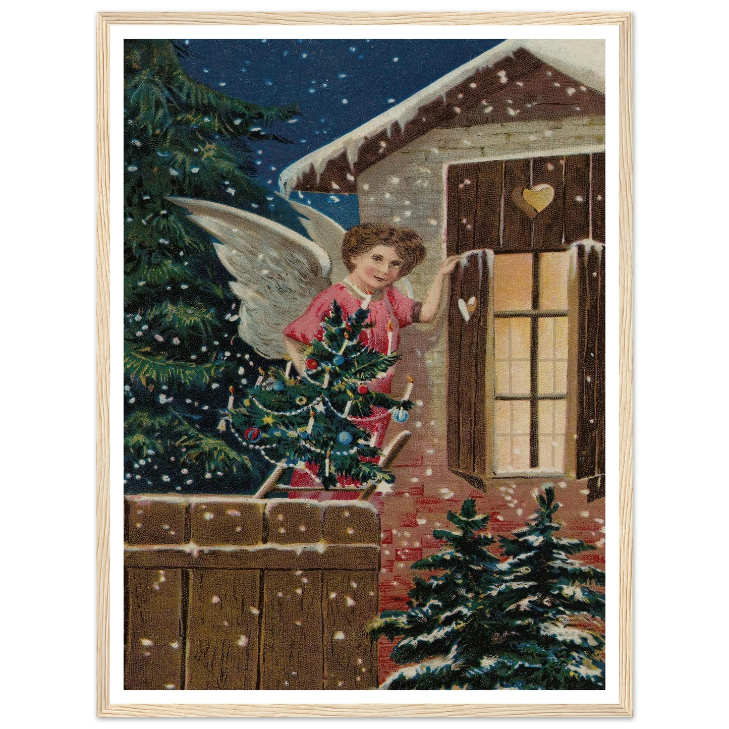 Angel's Final Wreath Touch - Framed Poster - 30x40 cm / 12x16″ - Black frame