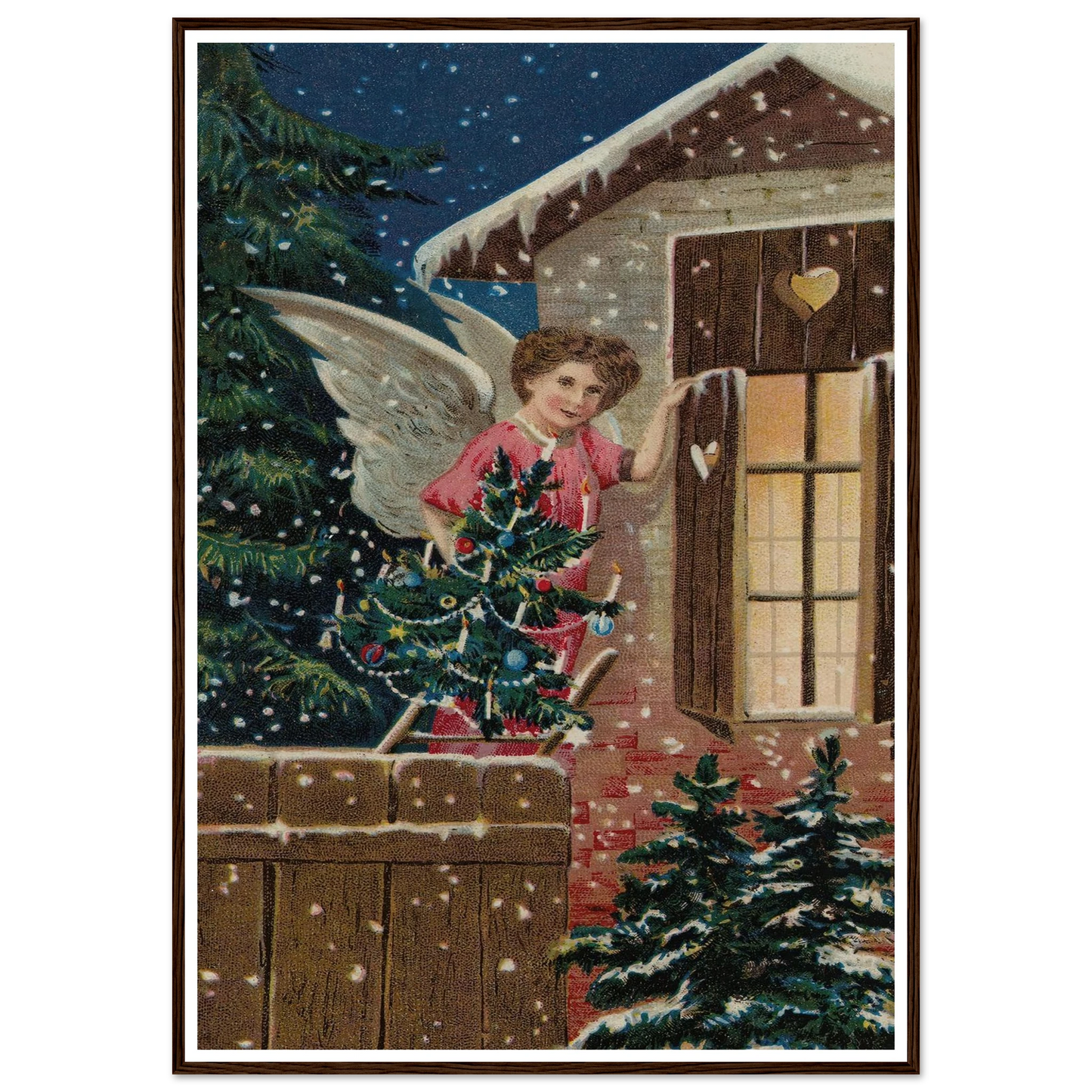 Angel's Final Wreath Touch - Framed Poster - 30x40 cm / 12x16″ - Black frame