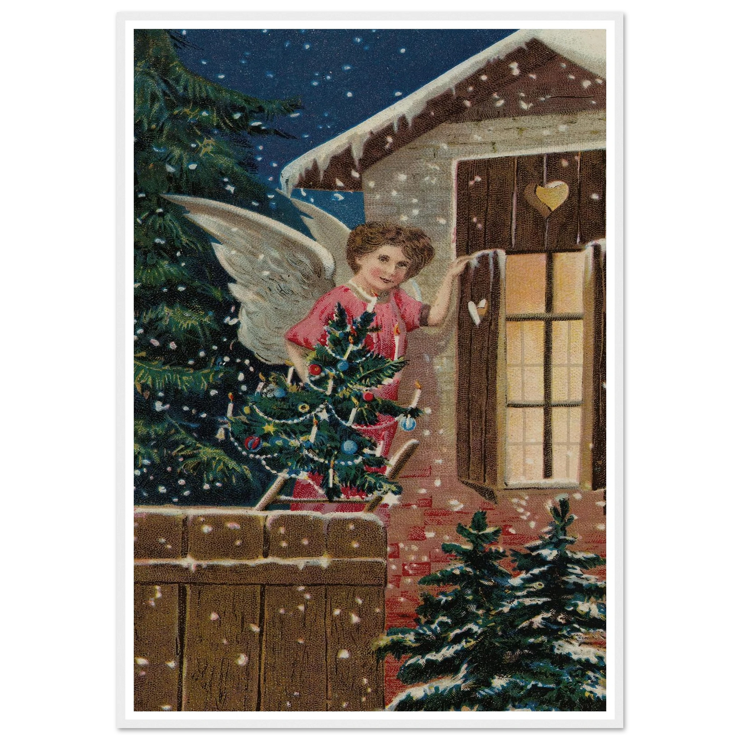 Angel's Final Wreath Touch - Framed Poster - 30x40 cm / 12x16″ - Black frame