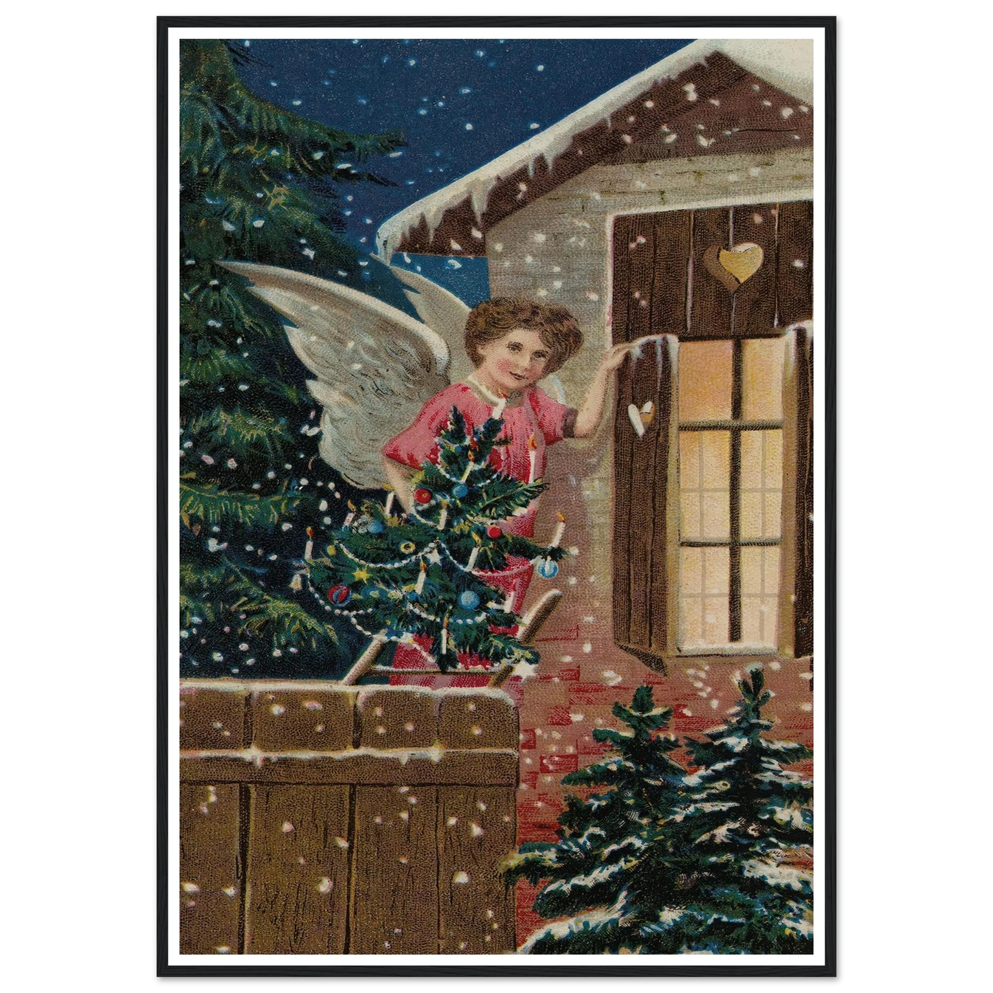 Angel's Final Wreath Touch - Framed Poster - 30x40 cm / 12x16″ - Black frame