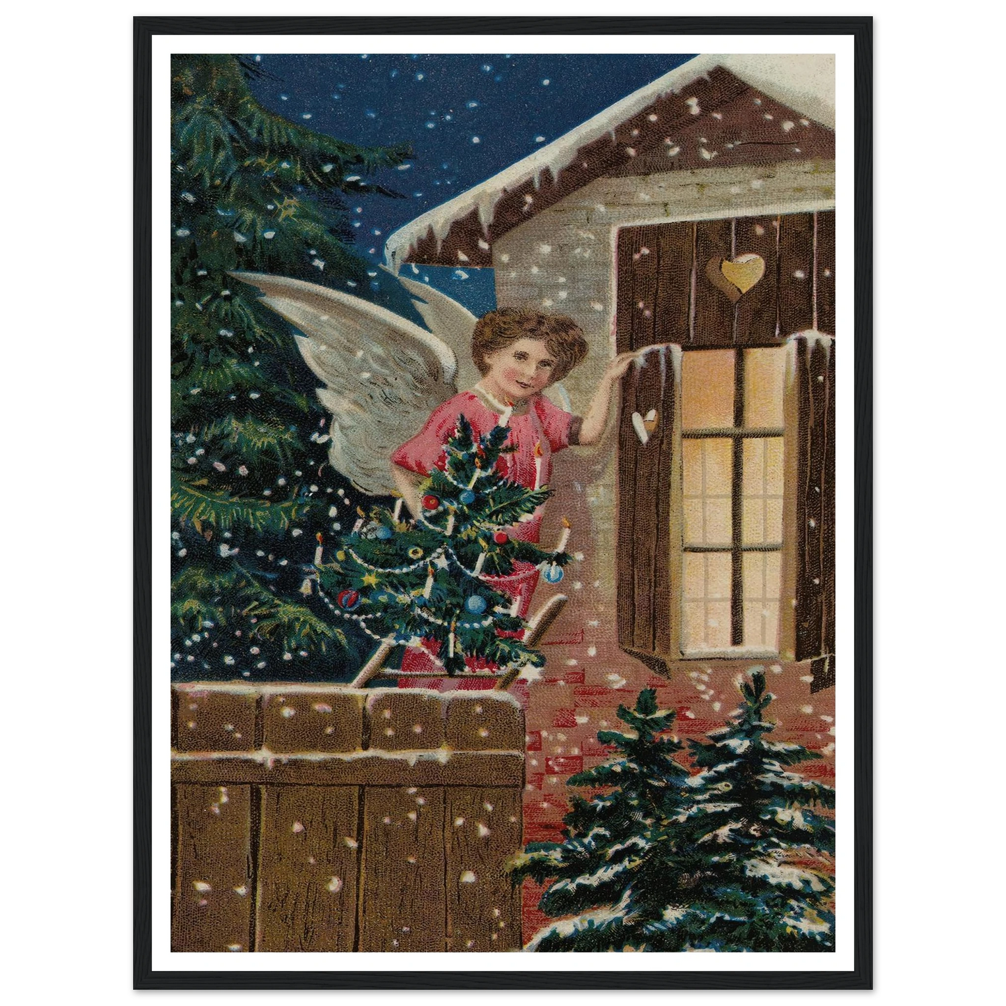 Angel's Final Wreath Touch - Framed Poster - 30x40 cm / 12x16″ - Black frame