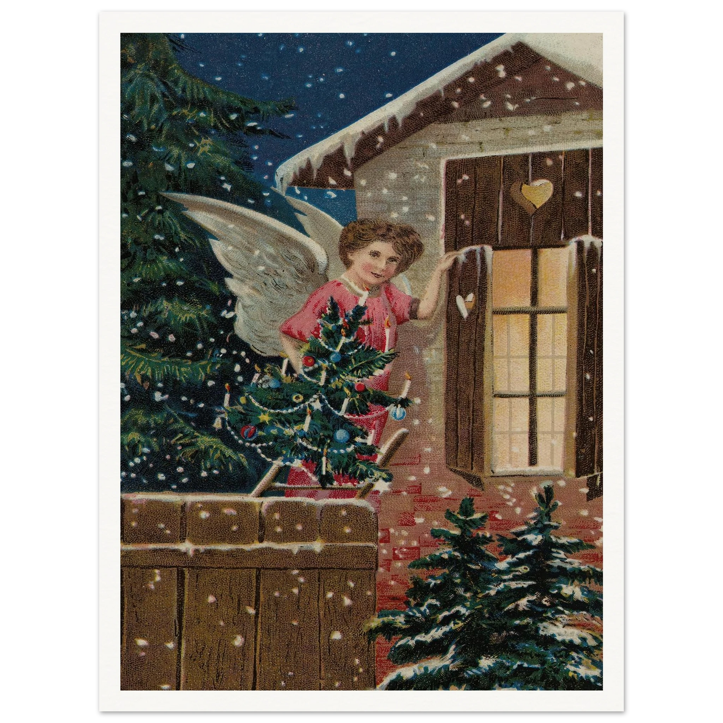 Angel's Final Wreath Touch - Framed Poster - 30x40 cm / 12x16″ - Black frame