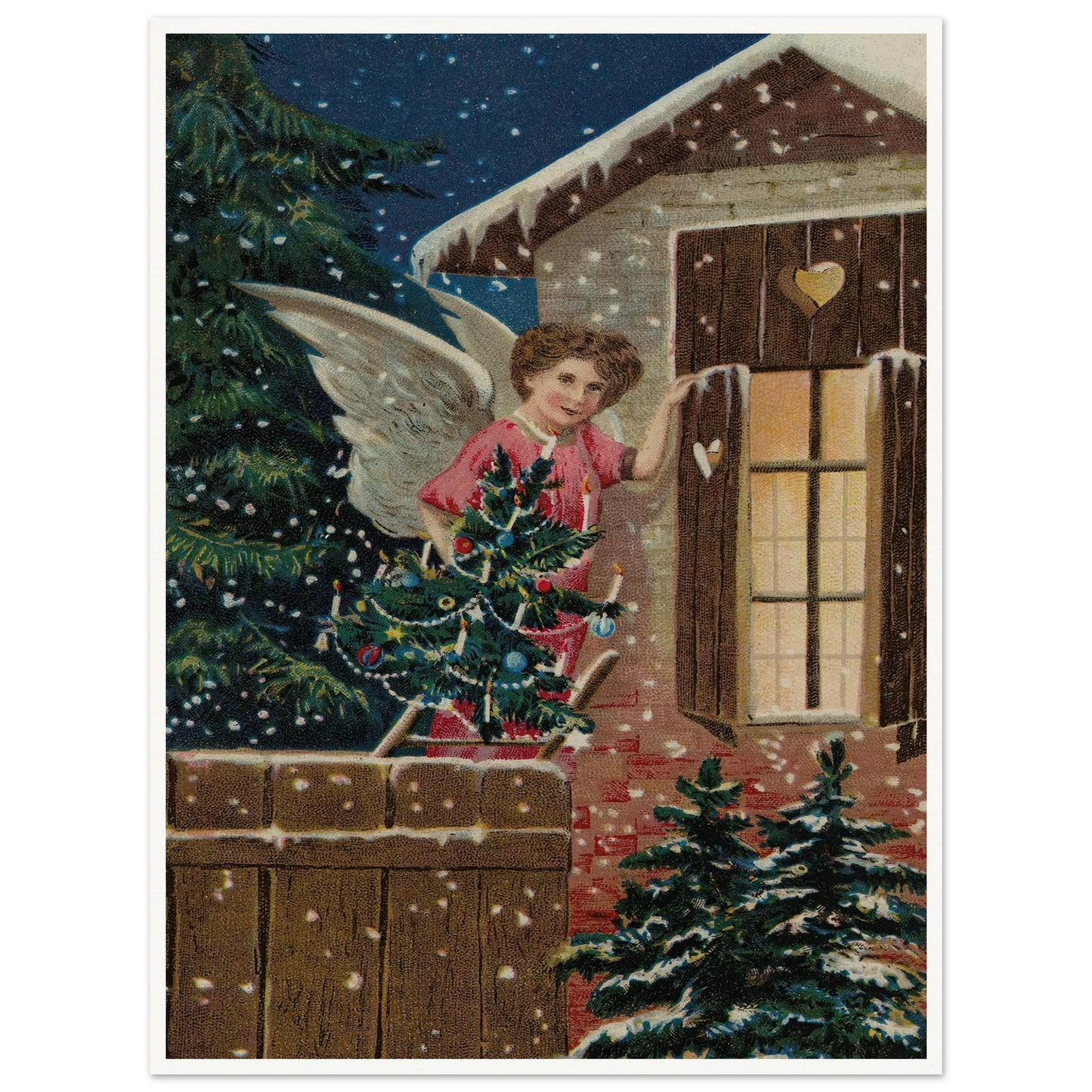 Angel's Final Wreath Touch - Framed Poster - 30x40 cm / 12x16″ - Black frame