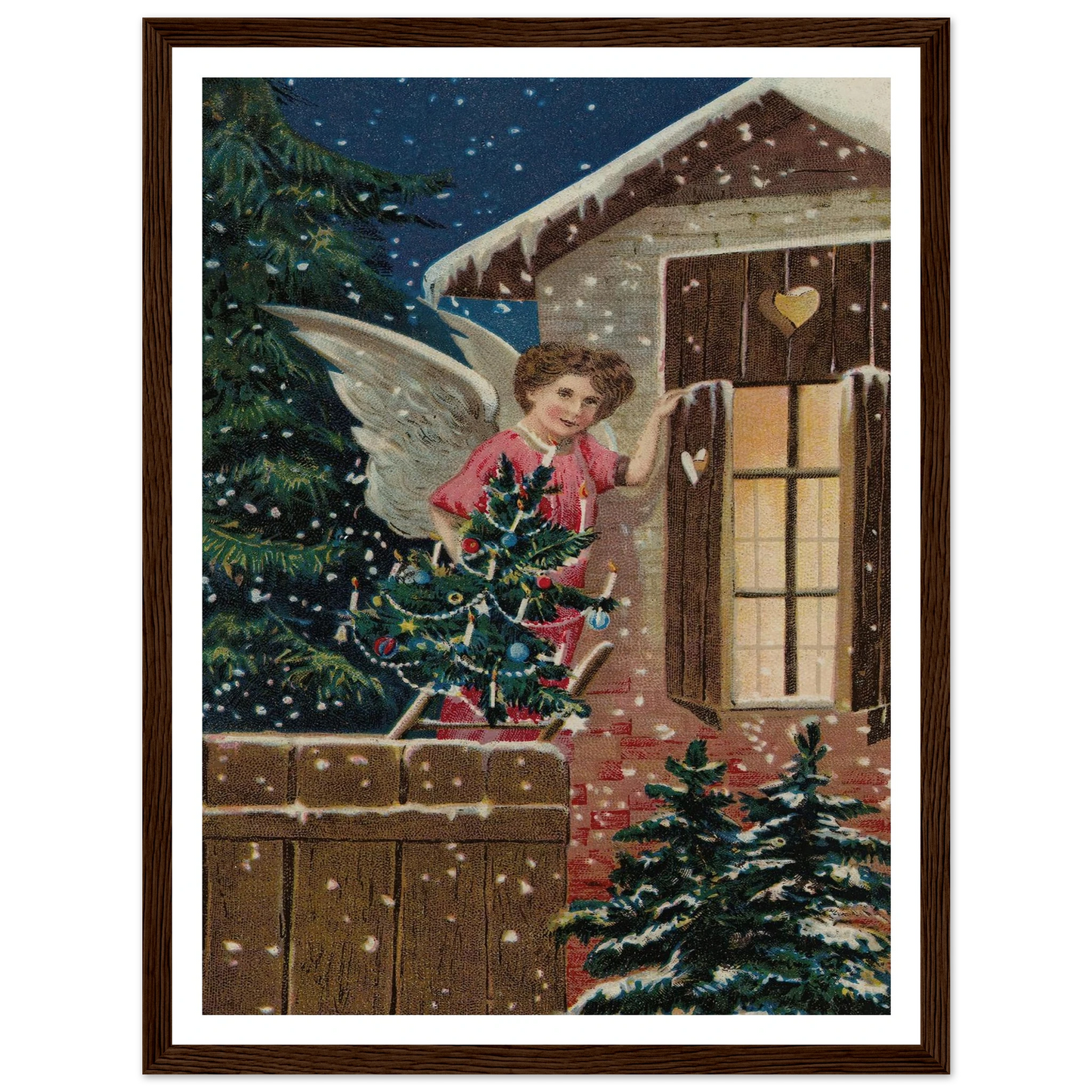 Angel's Final Wreath Touch - Framed Poster - 30x40 cm / 12x16″ - Black frame
