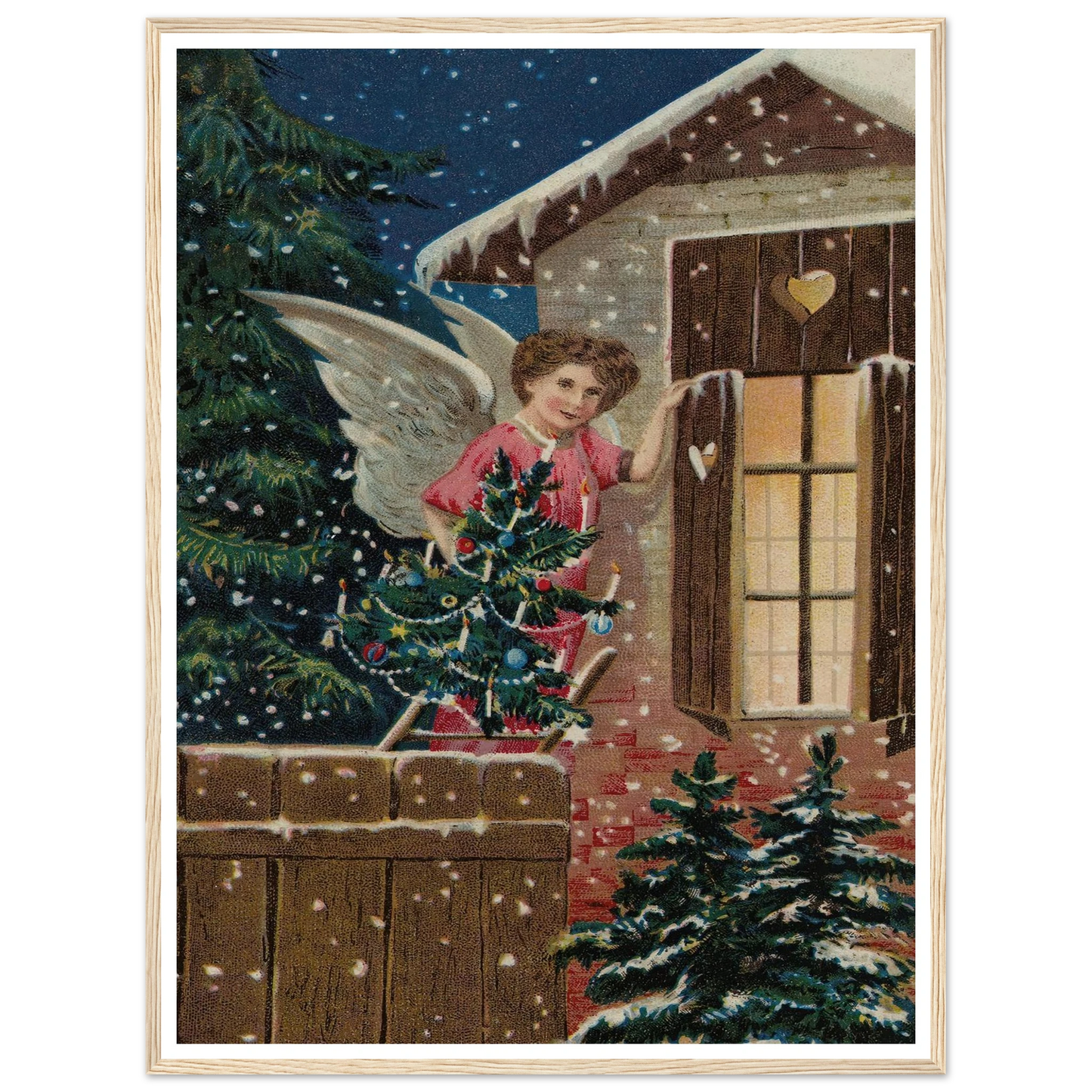 Angel's Final Wreath Touch - Framed Poster - 30x40 cm / 12x16″ - Black frame