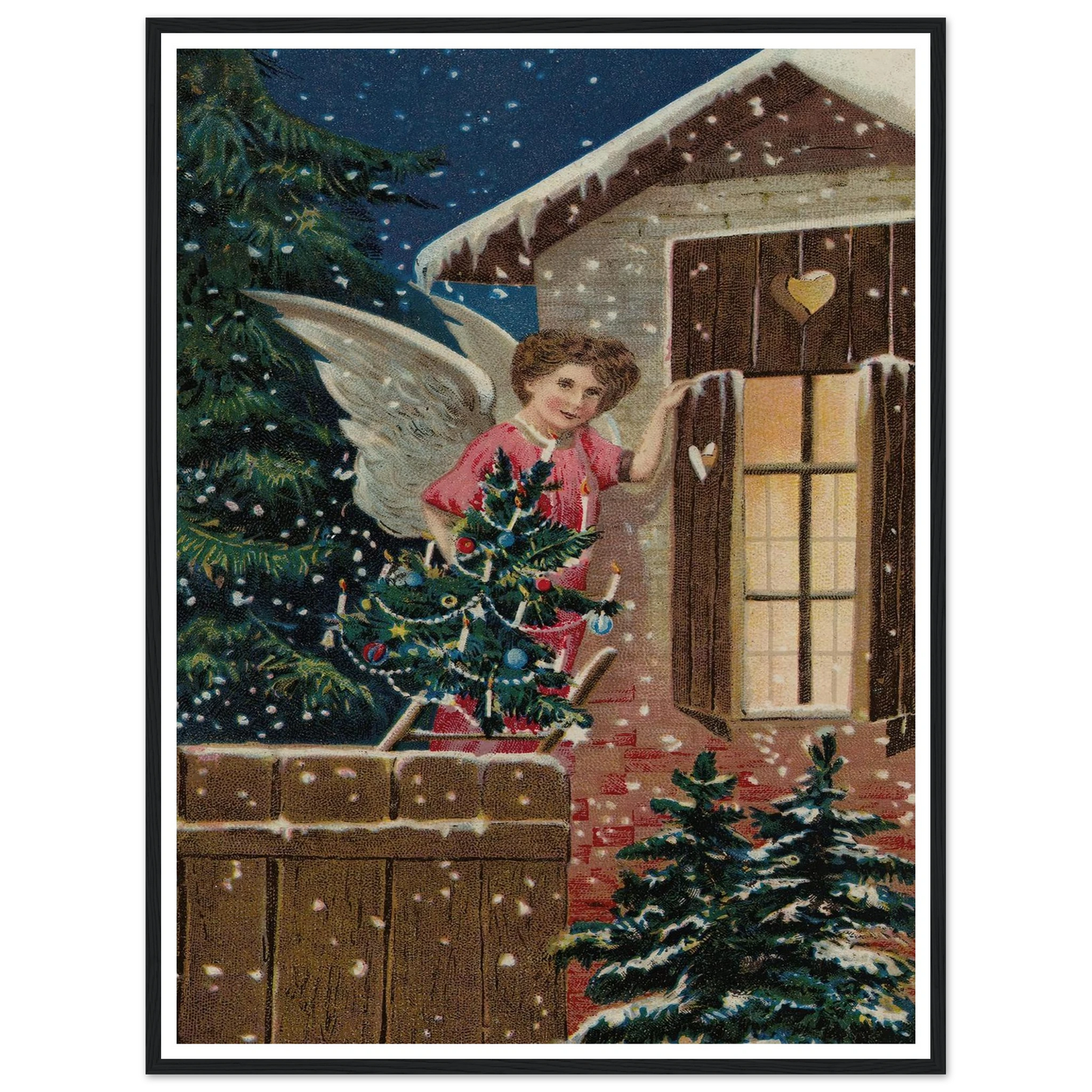 Angel's Final Wreath Touch - Framed Poster - 30x40 cm / 12x16″ - Black frame