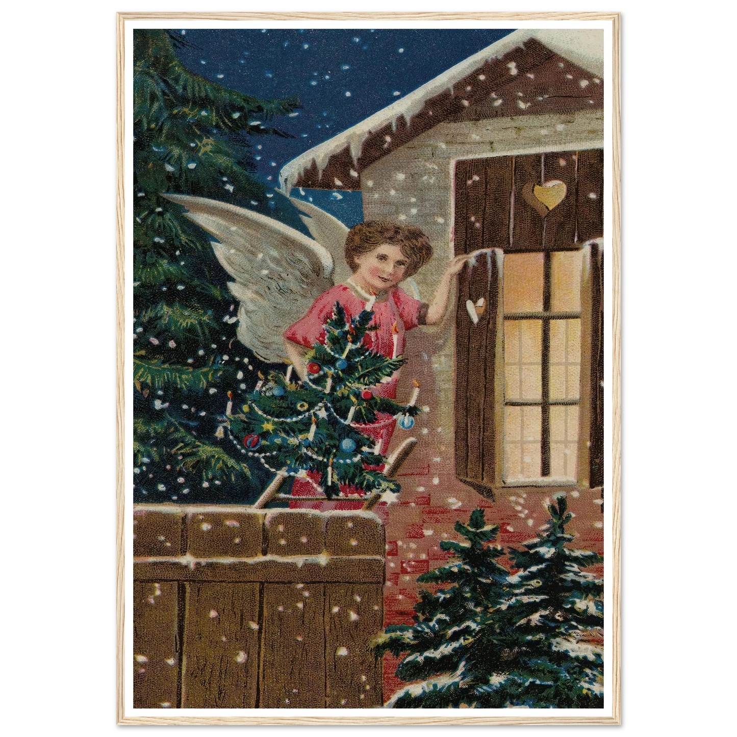 Angel's Final Wreath Touch - Framed Poster - 30x40 cm / 12x16″ - Black frame