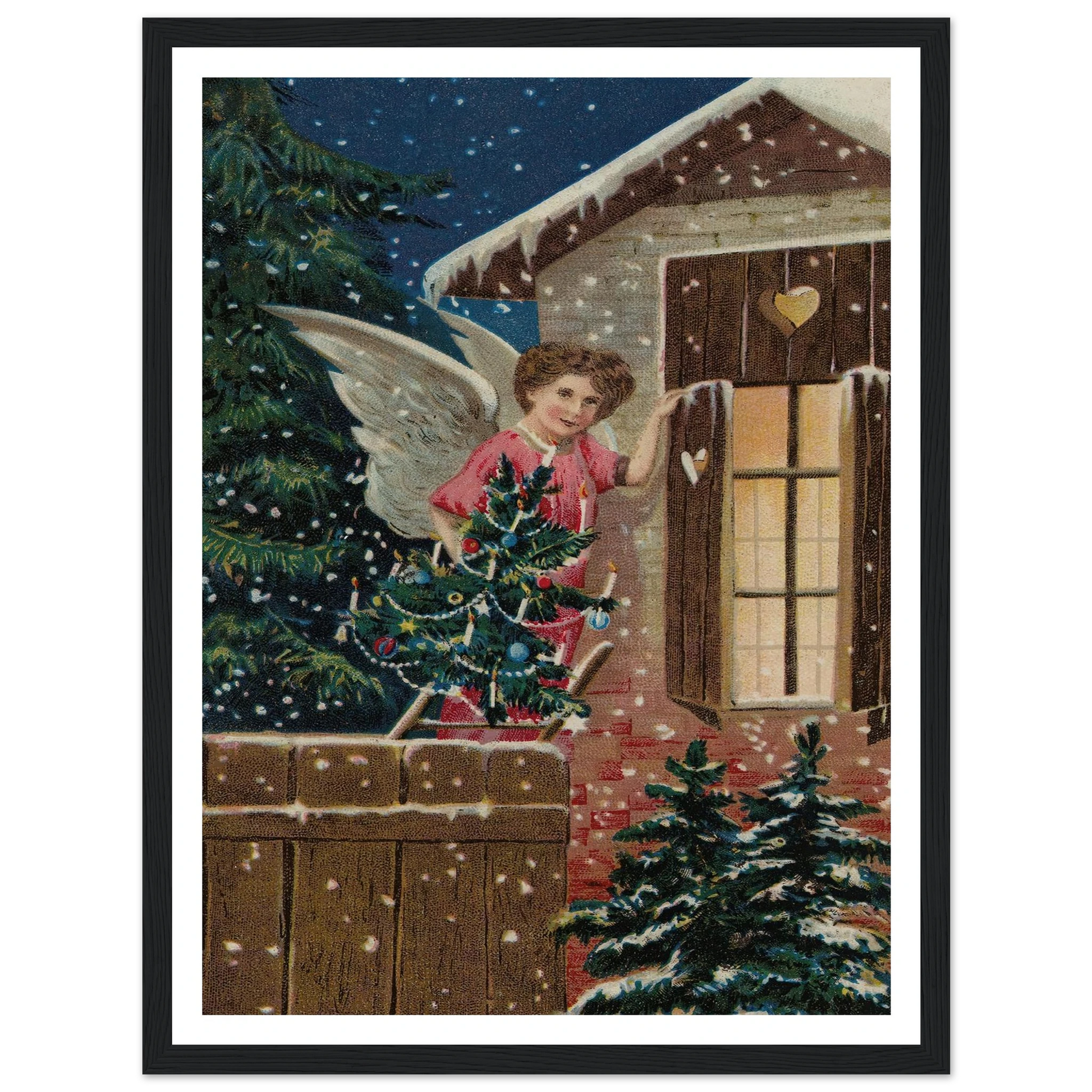 Angel's Final Wreath Touch - Framed Poster - 30x40 cm / 12x16″ - Black frame