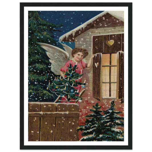 Angel's Final Wreath Touch - Framed Poster - 30x40 cm / 12x16″ - Black frame