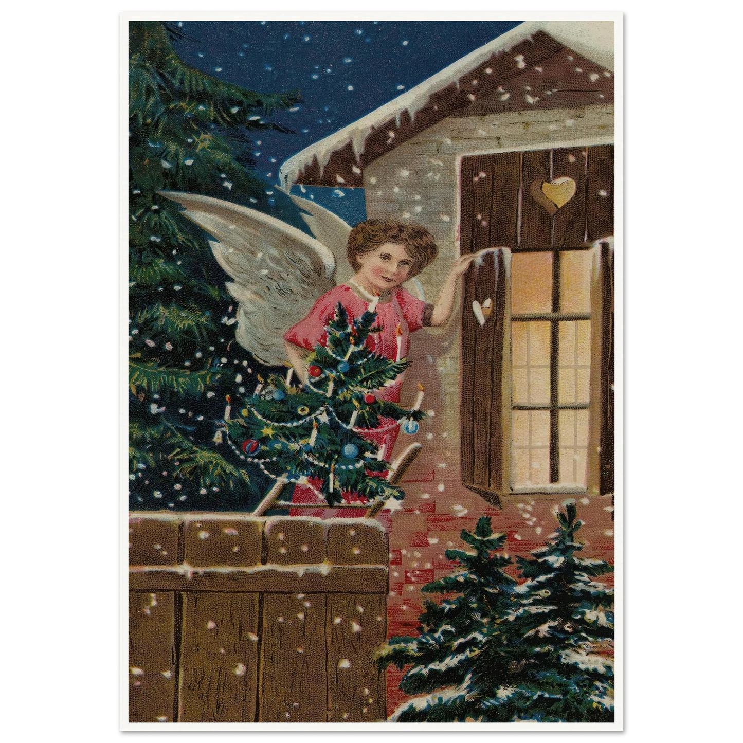 Angel's Final Wreath Touch - Framed Poster - 30x40 cm / 12x16″ - Black frame