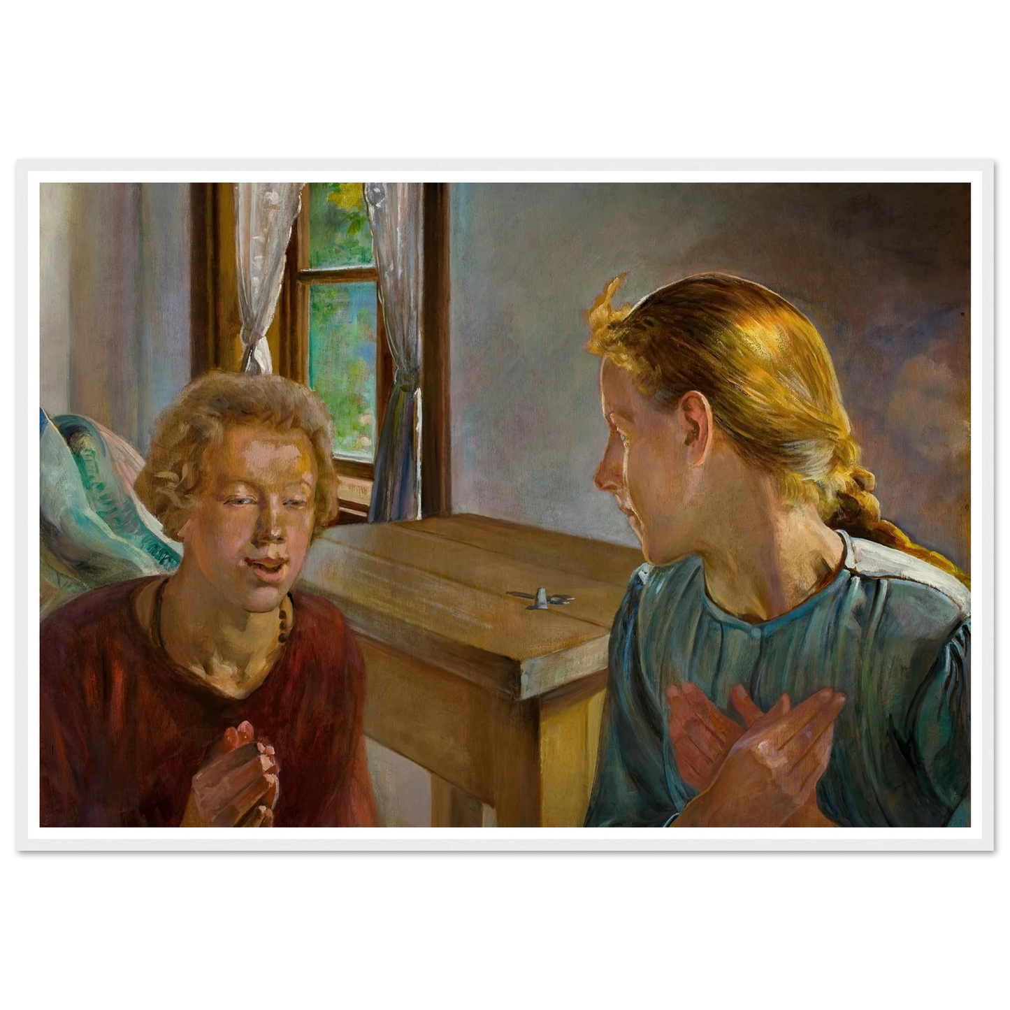 Annunciation (1923) Art Print | Jacek Malczewski - Framed Poster - 30x40 cm / 12x16″ - Black frame