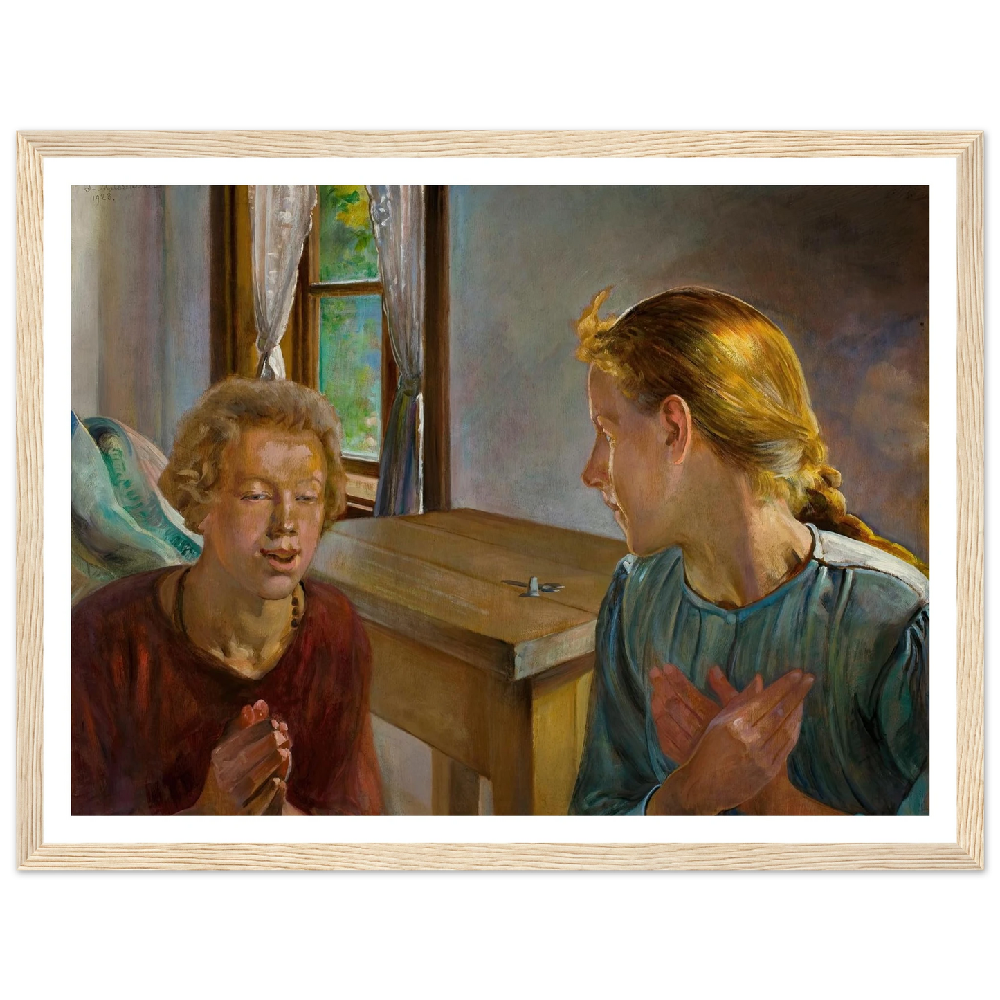 Annunciation (1923) Art Print | Jacek Malczewski - Framed Poster - 30x40 cm / 12x16″ - Black frame