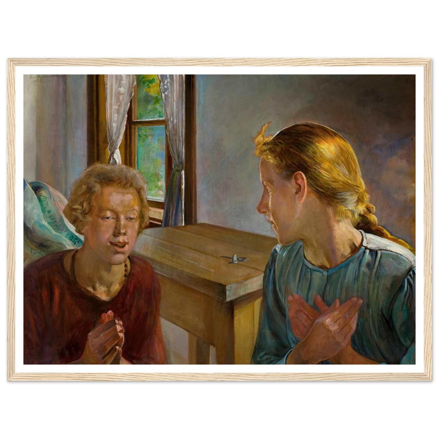 Annunciation (1923) Art Print | Jacek Malczewski - Framed Poster - 30x40 cm / 12x16″ - Black frame