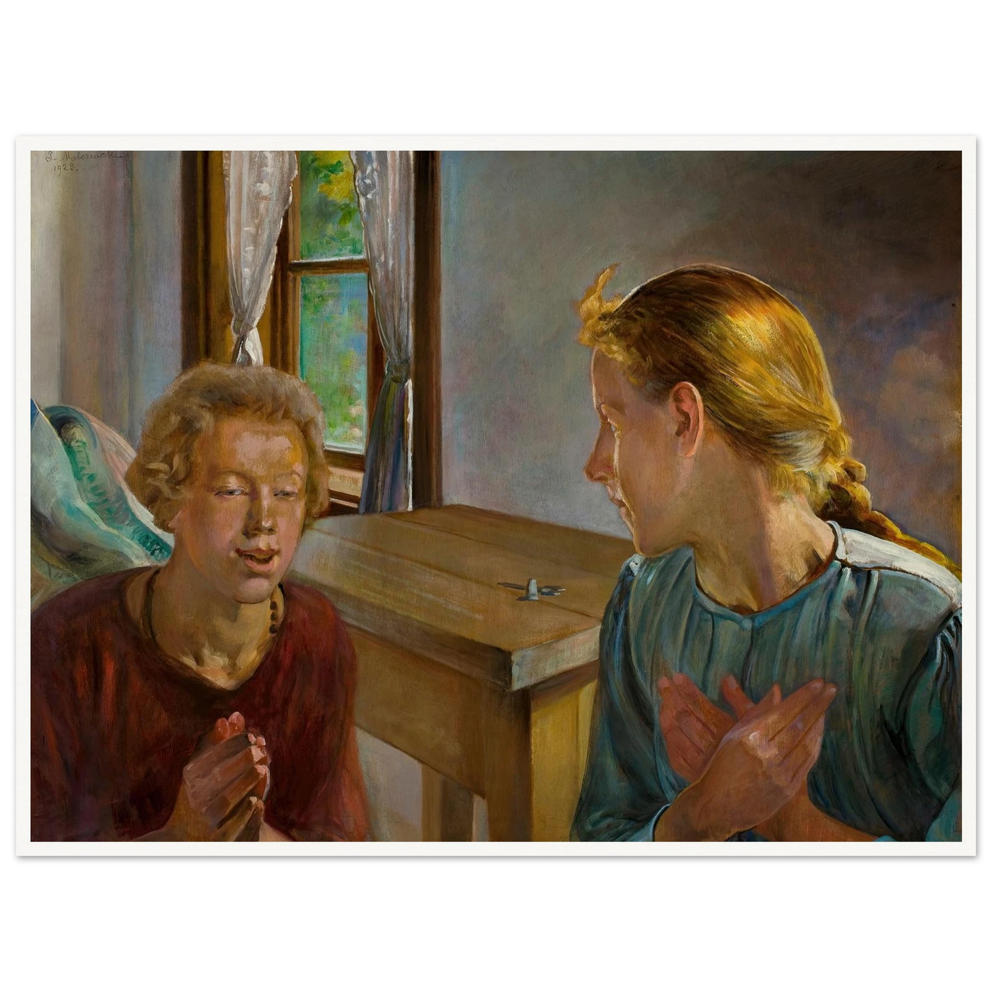 Annunciation (1923) Art Print | Jacek Malczewski - Framed Poster - 30x40 cm / 12x16″ - Black frame