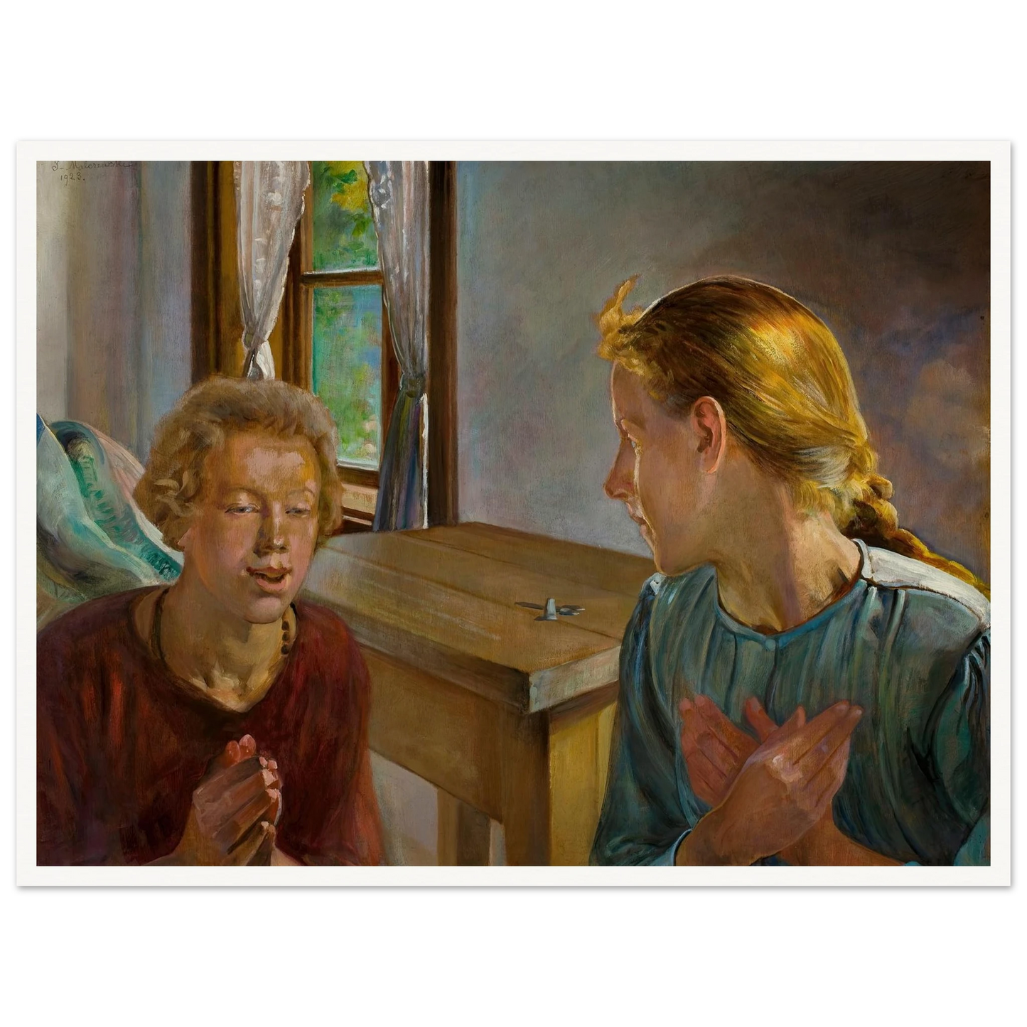 Annunciation (1923) Art Print | Jacek Malczewski - Framed Poster - 30x40 cm / 12x16″ - Black frame