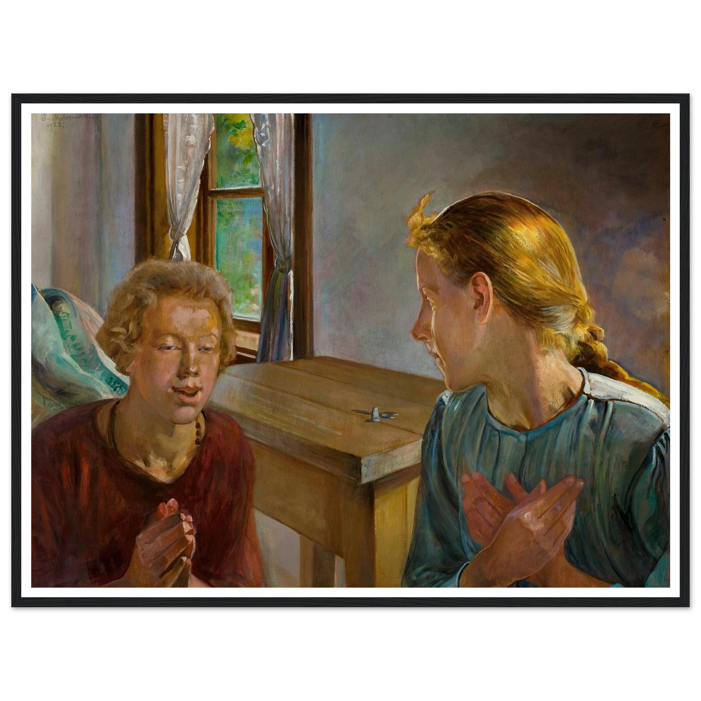 Annunciation (1923) Art Print | Jacek Malczewski - Framed Poster - 30x40 cm / 12x16″ - Black frame