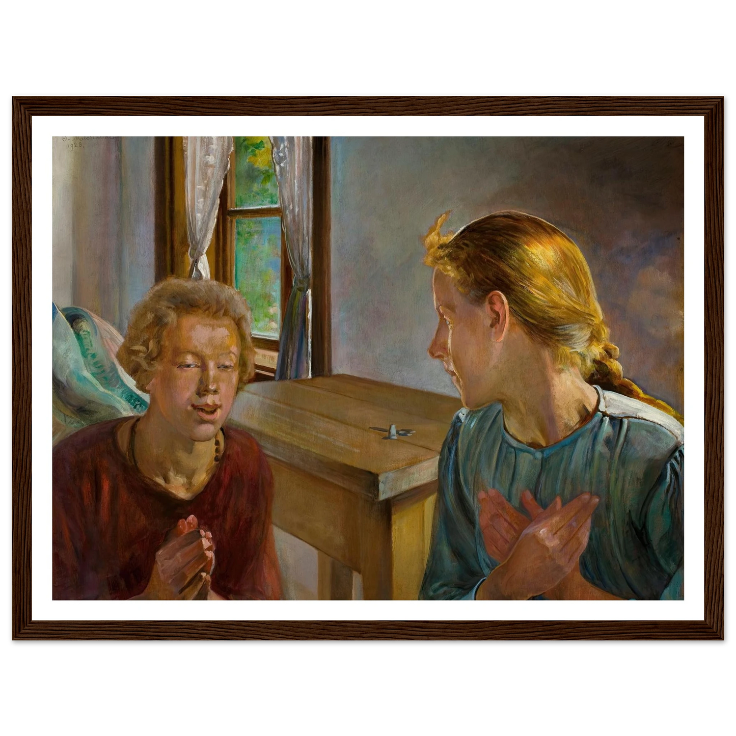 Annunciation (1923) Art Print | Jacek Malczewski - Framed Poster - 30x40 cm / 12x16″ - Black frame