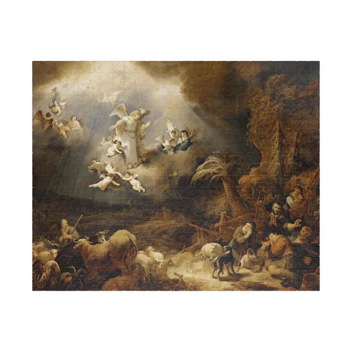 Annunciation to the Shepherds | Govaert Flinck - - 252 pcs (Horizontal) - 