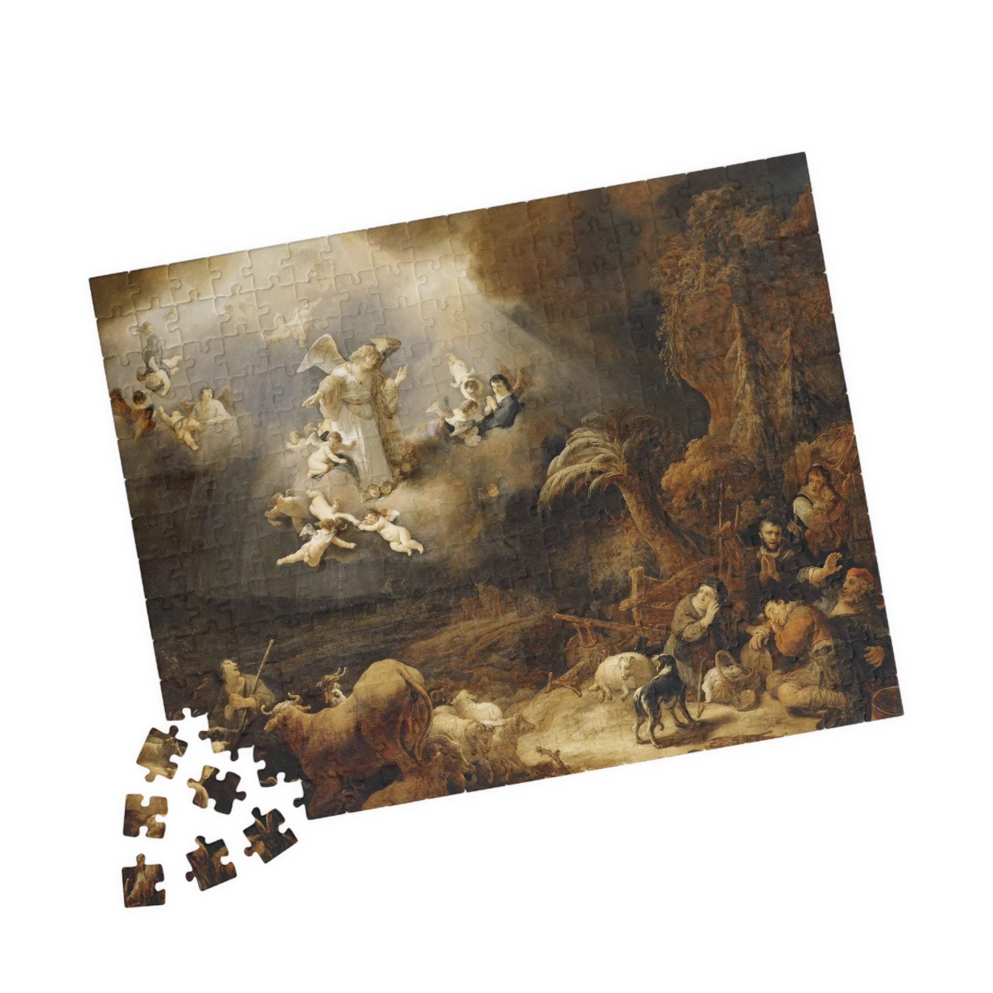 Annunciation to the Shepherds | Govaert Flinck - - 252 pcs (Horizontal) - 