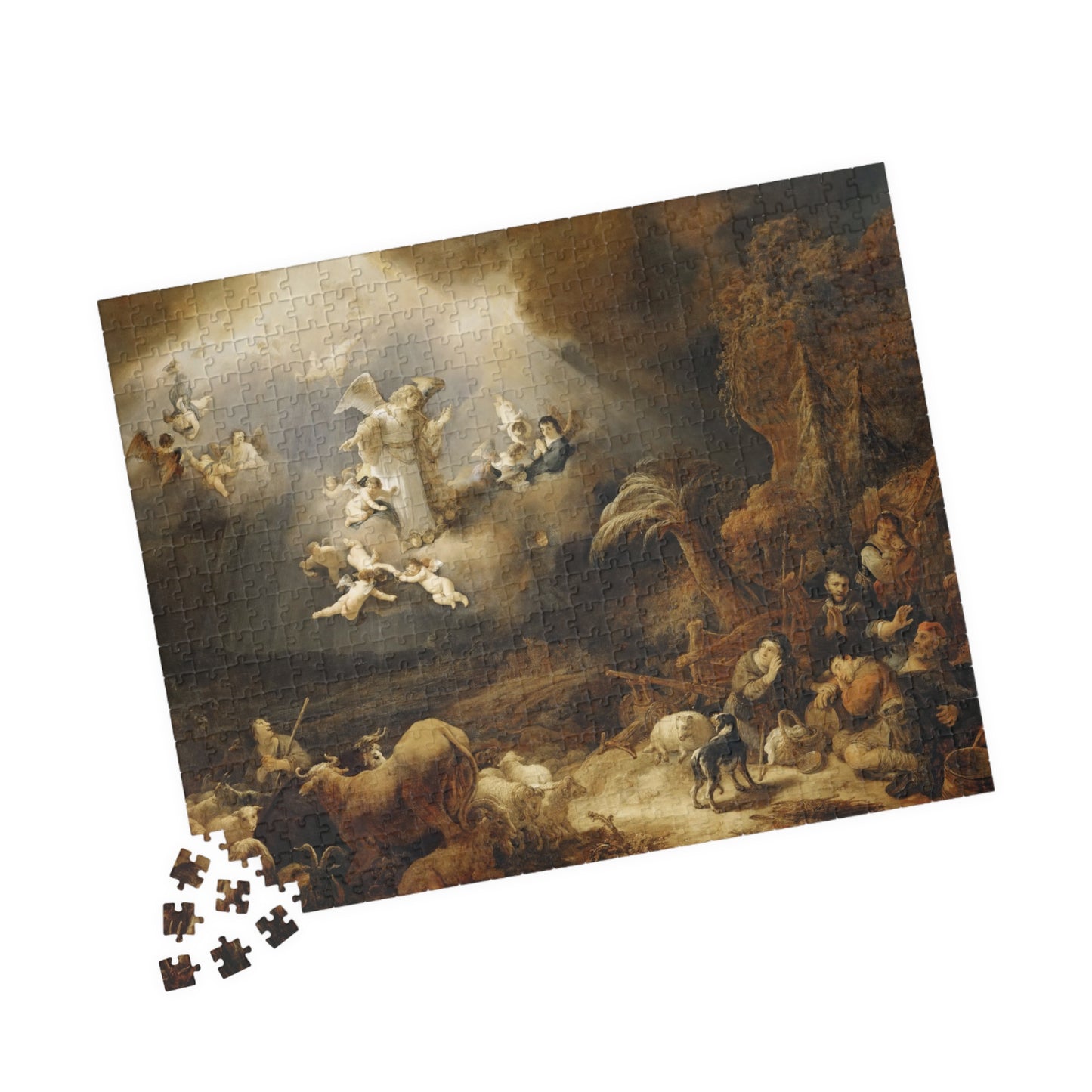 Annunciation to the Shepherds | Govaert Flinck - - 252 pcs (Horizontal) - 