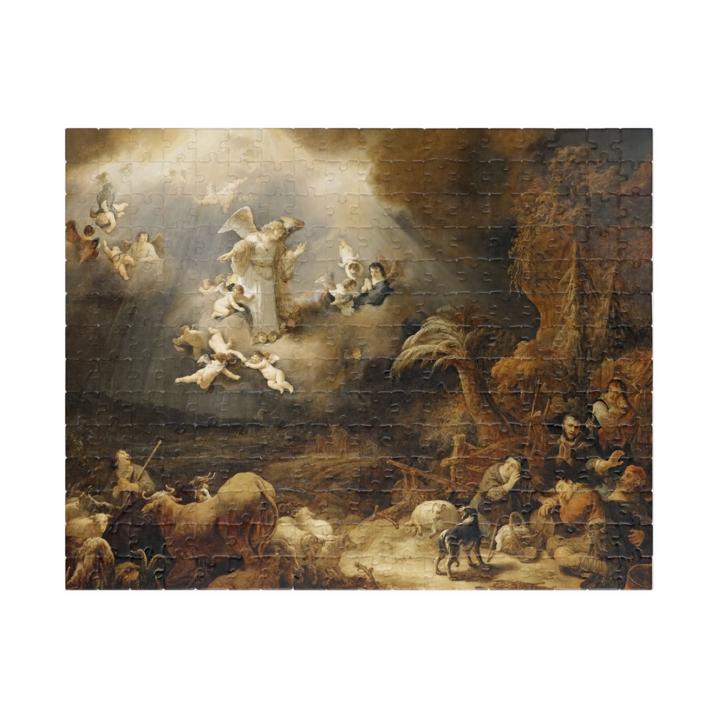 Annunciation to the Shepherds | Govaert Flinck - - 252 pcs (Horizontal) - 