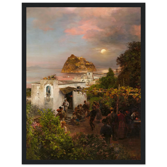 Ansicht von Ischia (1894) Art Print | Oswald Achenbach - Framed Poster - 30x40 cm / 12x16″ - Black frame