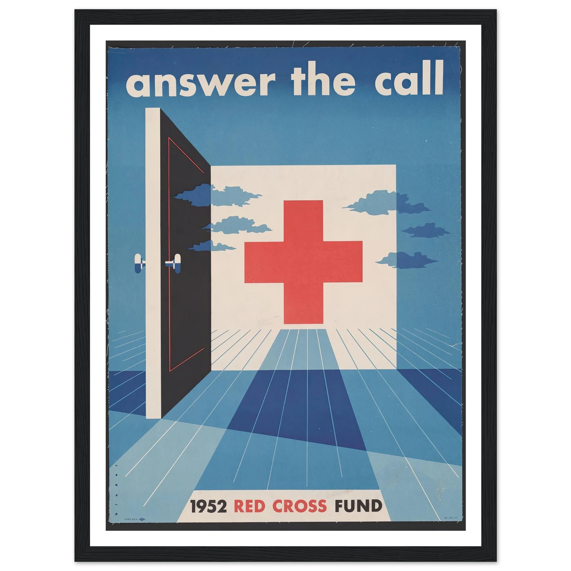 Answer the call (1952) Art Print | Joseph Binder - Framed Poster - 30x40 cm / 12x16″ - Black frame