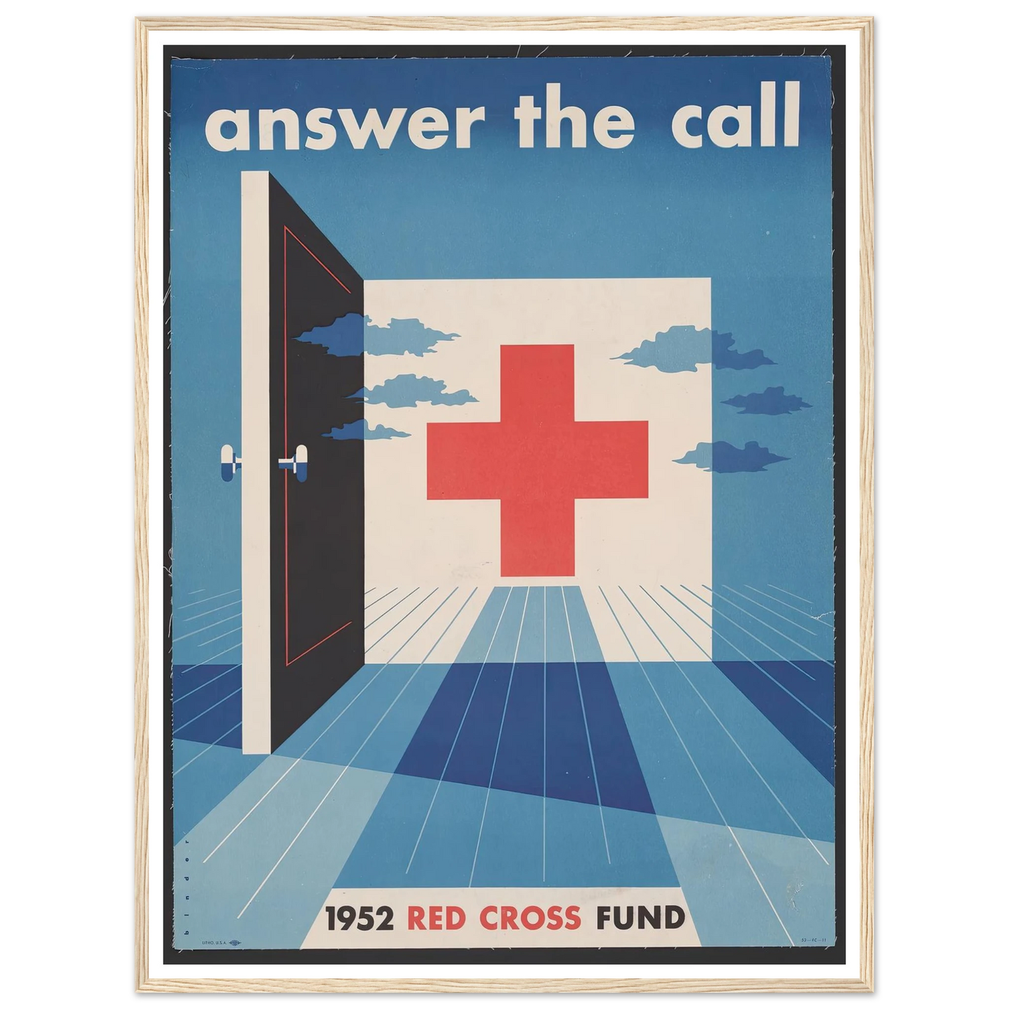 Answer the call (1952) Art Print | Joseph Binder - Framed Poster - 30x40 cm / 12x16″ - Black frame
