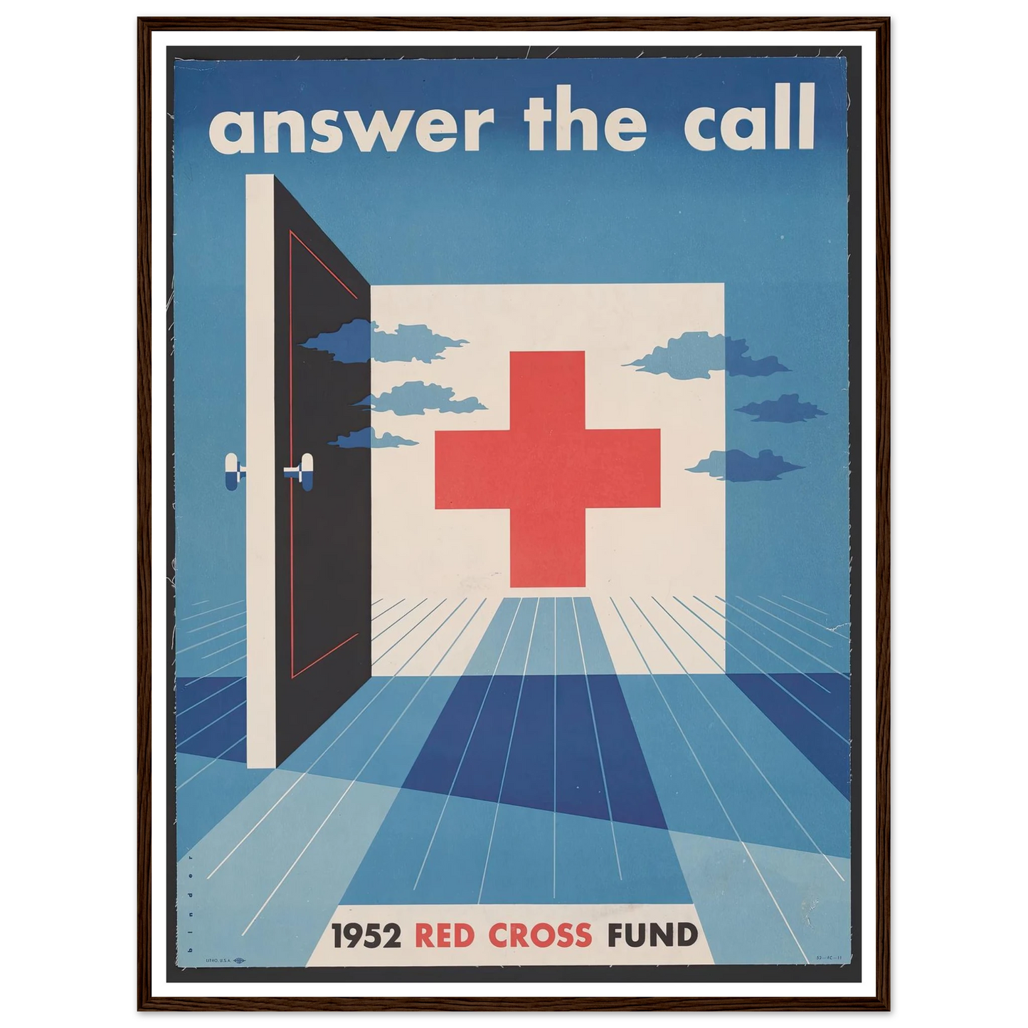 Answer the call (1952) Art Print | Joseph Binder - Framed Poster - 30x40 cm / 12x16″ - Black frame