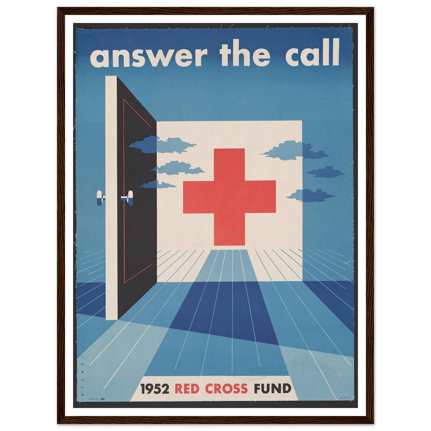 Answer the call (1952) Art Print | Joseph Binder - Framed Poster - 30x40 cm / 12x16″ - Black frame