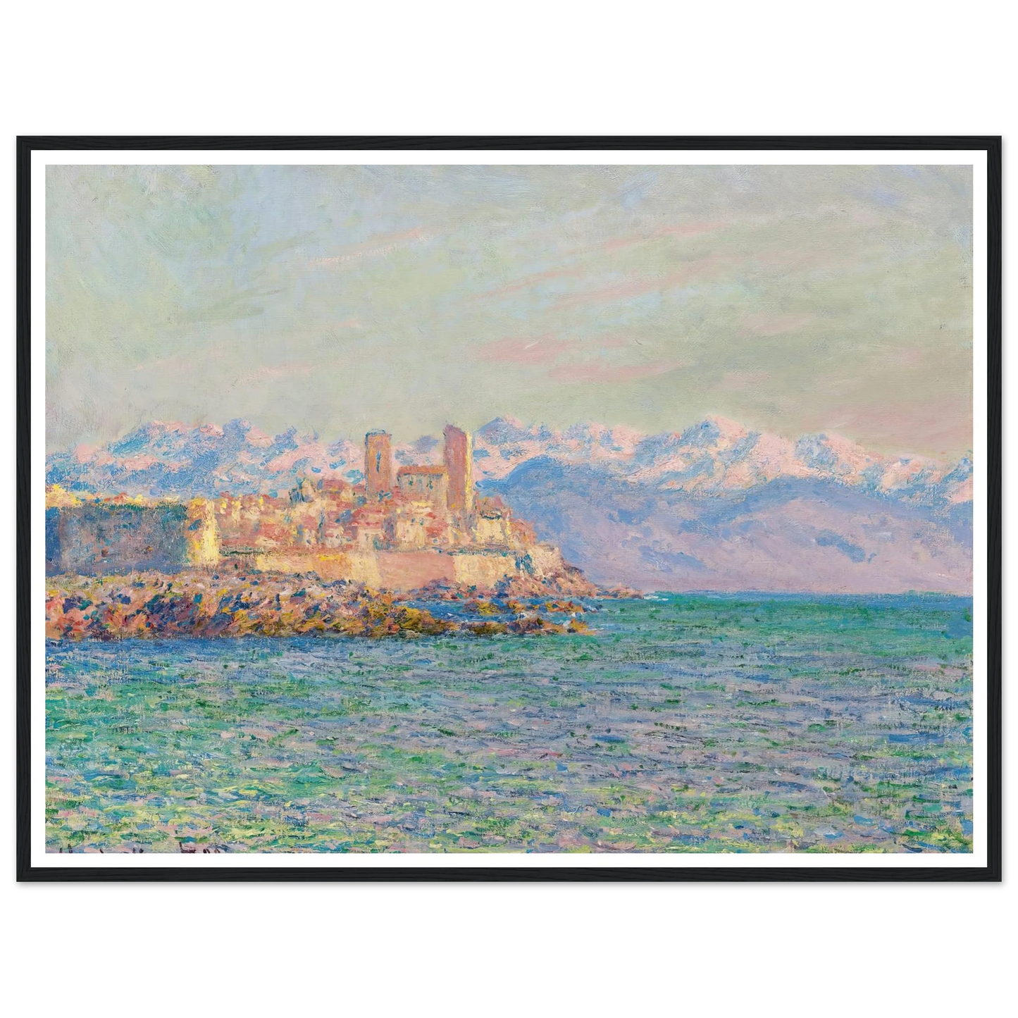 Antibes, Le Fort (1888) Art Print | Claude Monet - Framed Poster - 30x40 cm / 12x16″ - Black frame