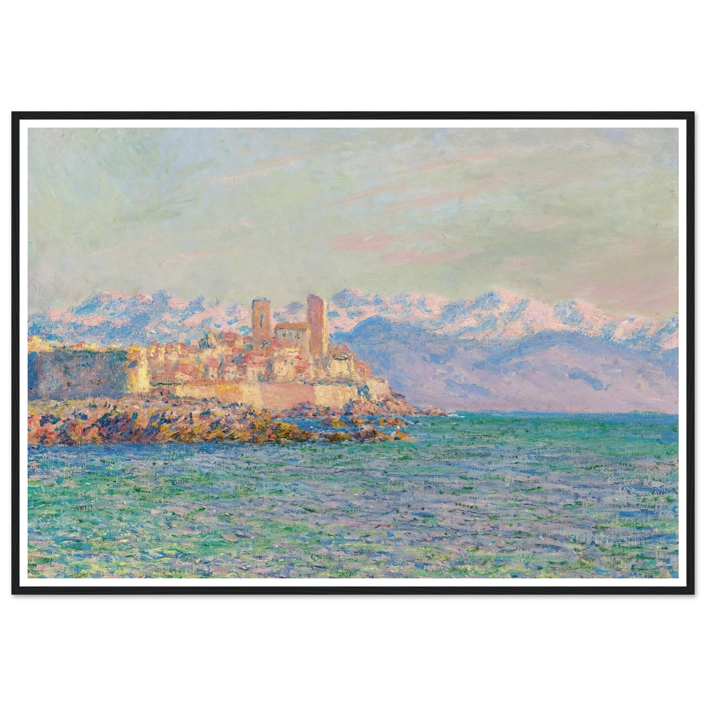 Antibes, Le Fort (1888) Art Print | Claude Monet - Framed Poster - 30x40 cm / 12x16″ - Black frame