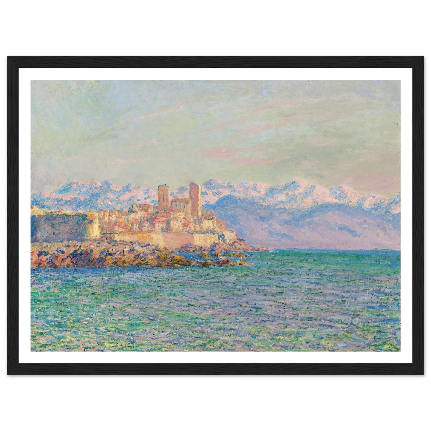 Antibes, Le Fort (1888) Art Print | Claude Monet - Framed Poster - 30x40 cm / 12x16″ - Black frame