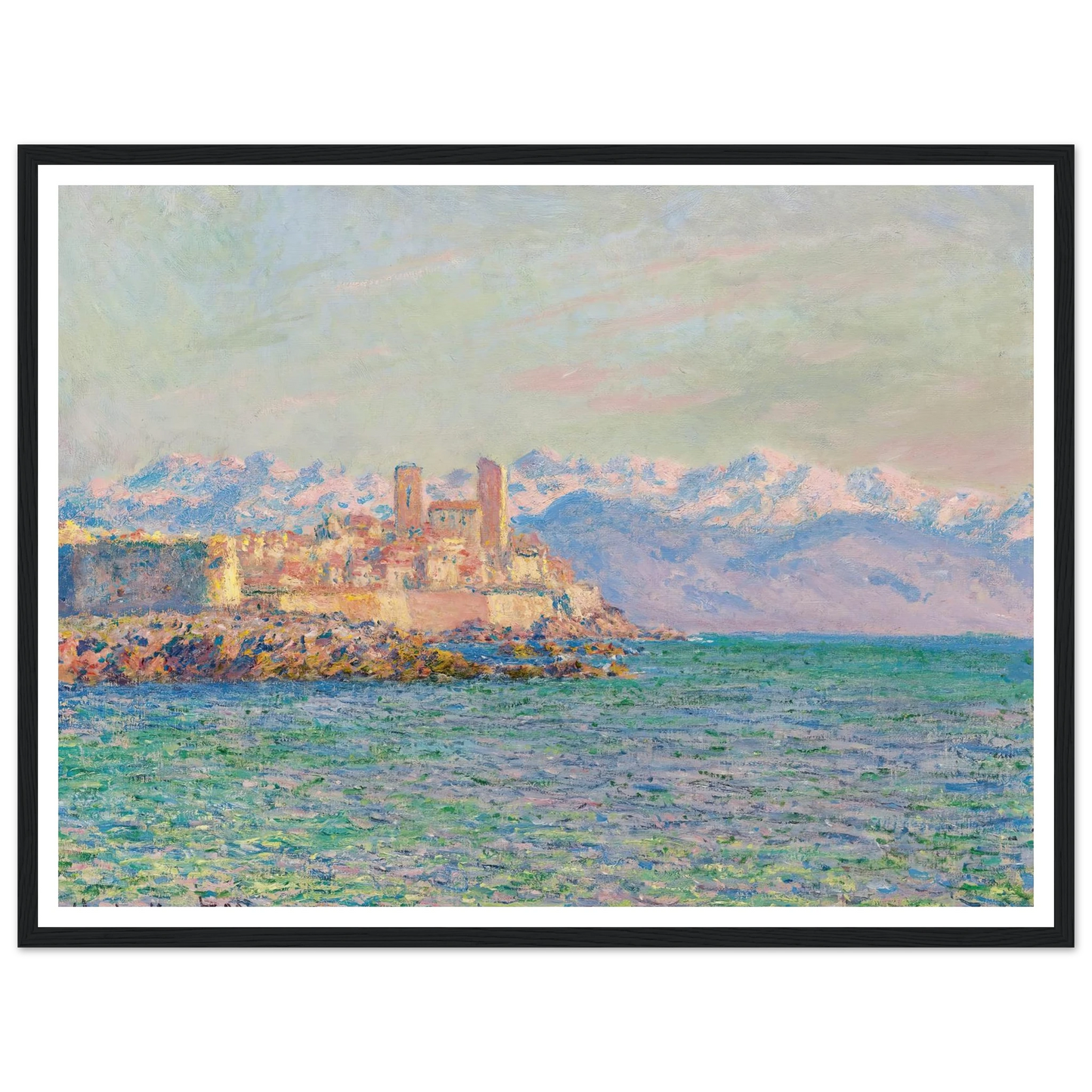 Antibes, Le Fort (1888) Art Print | Claude Monet - Framed Poster - 30x40 cm / 12x16″ - Black frame