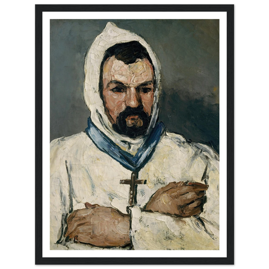 Antoine Dominique Sauveur Aubert (born 1817), the Artist’s Uncle, as a Monk (1866) Art Print | Paul Cezanne - Framed Poster - 30x40 cm / 12x16″ - Black frame