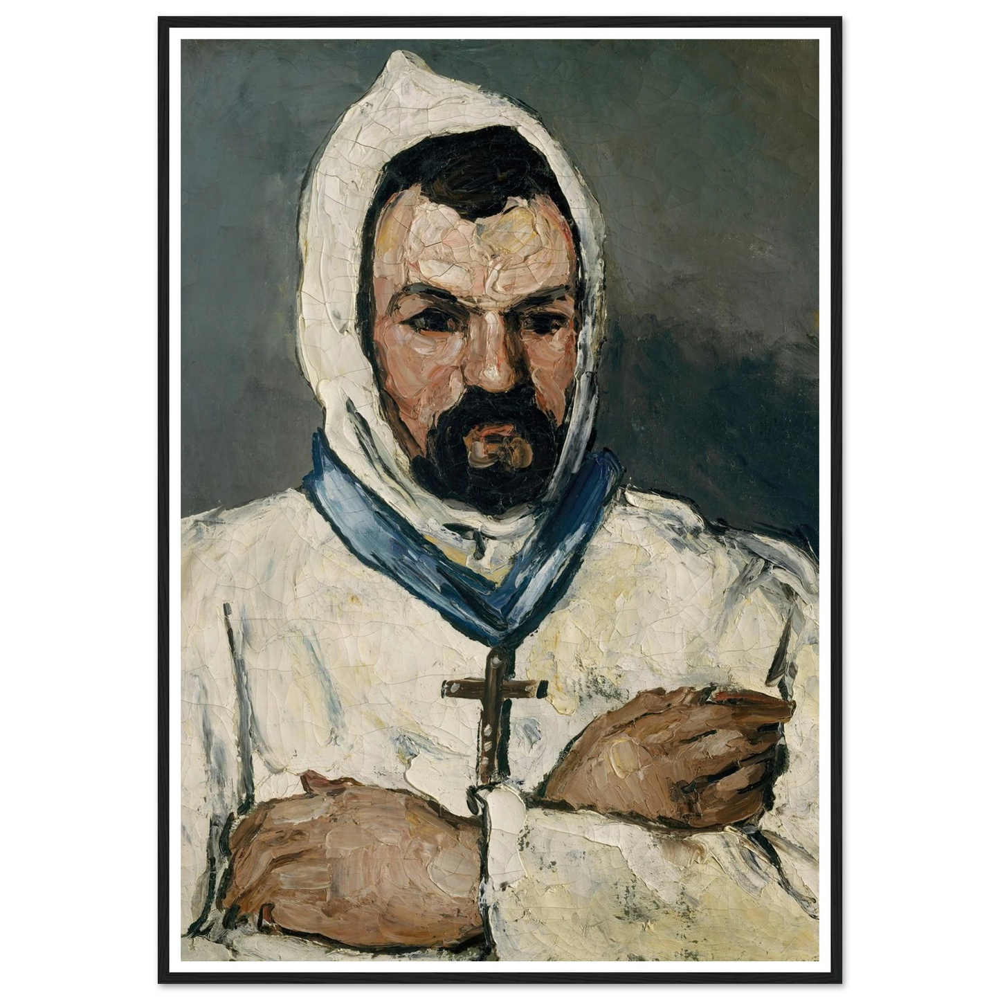 Antoine Dominique Sauveur Aubert (born 1817), the Artist’s Uncle, as a Monk (1866) Art Print | Paul Cezanne - Framed Poster - 30x40 cm / 12x16″ - Black frame