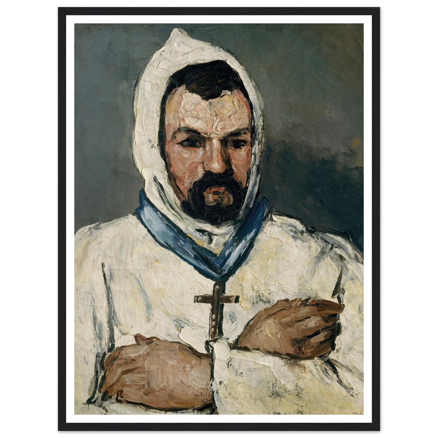 Antoine Dominique Sauveur Aubert (born 1817), the Artist’s Uncle, as a Monk (1866) Art Print | Paul Cezanne - Framed Poster - 30x40 cm / 12x16″ - Black frame