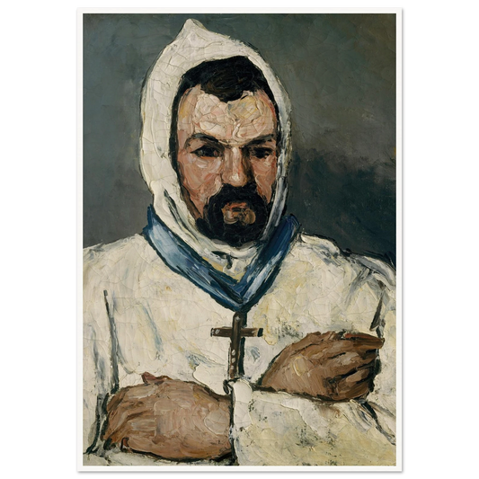 Antoine Dominique Sauveur Aubert (born 1817), the Artist’s Uncle, as a Monk (1866) Art Print | Paul Cezanne - Framed Poster - 30x40 cm / 12x16″ - Black frame