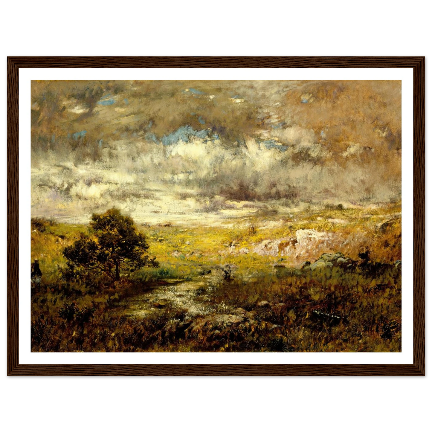Any Man’s Land (before 1880) Art Print | Alexander Helwig Wyant - Framed Poster - 30x40 cm / 12x16″ - Black frame
