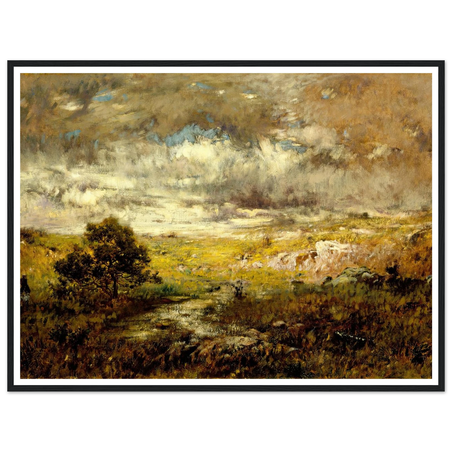 Any Man’s Land (before 1880) Art Print | Alexander Helwig Wyant - Framed Poster - 30x40 cm / 12x16″ - Black frame