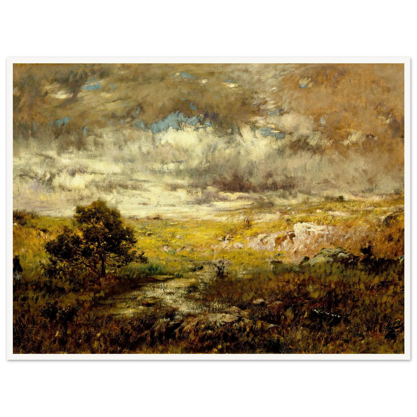 Any Man’s Land (before 1880) Art Print | Alexander Helwig Wyant - Framed Poster - 30x40 cm / 12x16″ - Black frame