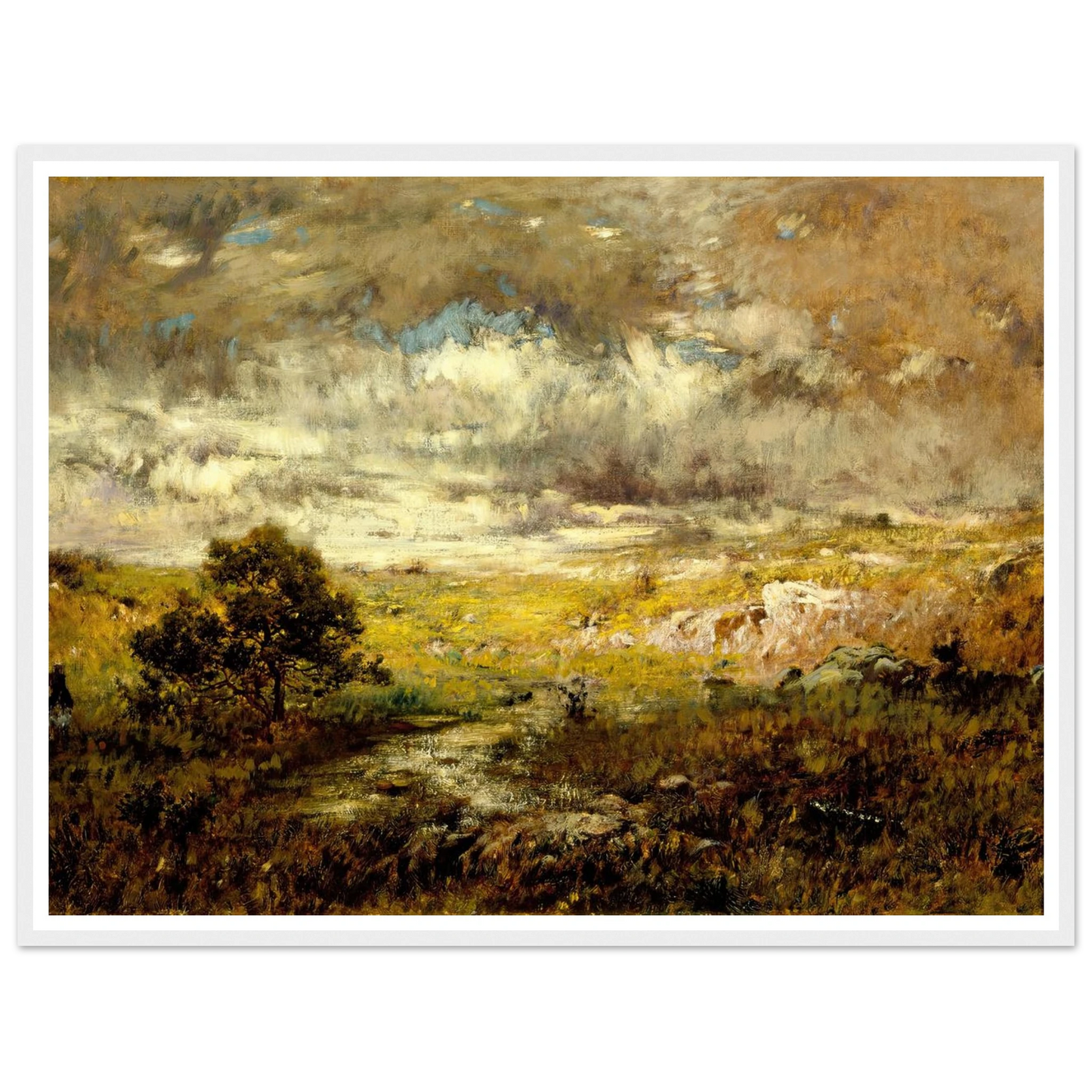 Any Man’s Land (before 1880) Art Print | Alexander Helwig Wyant - Framed Poster - 30x40 cm / 12x16″ - Black frame