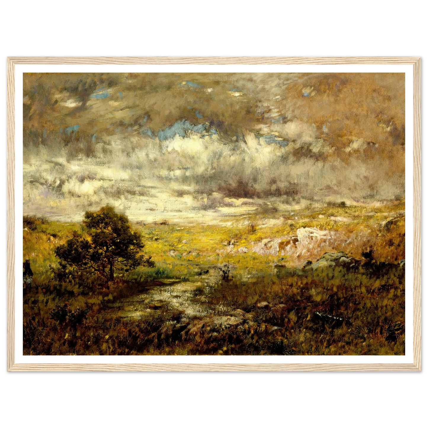 Any Man’s Land (before 1880) Art Print | Alexander Helwig Wyant - Framed Poster - 30x40 cm / 12x16″ - Black frame