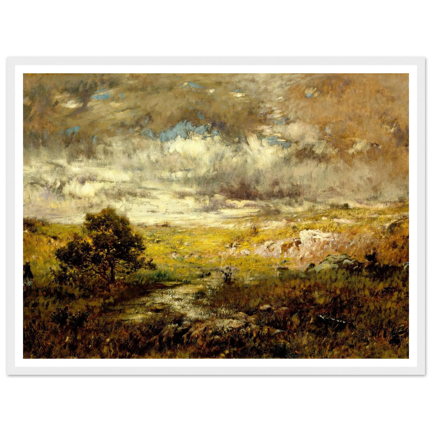 Any Man’s Land (before 1880) Art Print | Alexander Helwig Wyant - Framed Poster - 30x40 cm / 12x16″ - Black frame