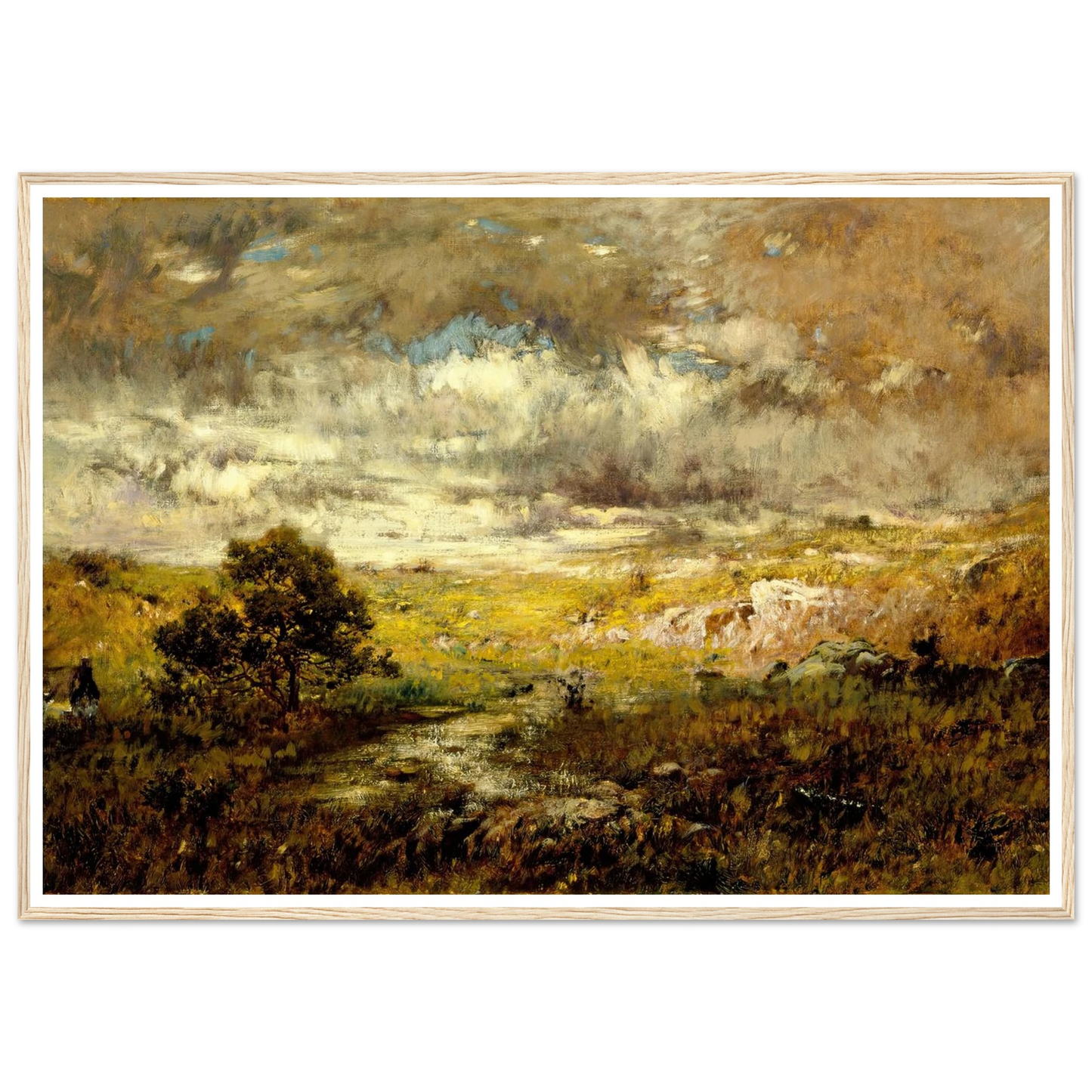Any Man’s Land (before 1880) Art Print | Alexander Helwig Wyant - Framed Poster - 30x40 cm / 12x16″ - Black frame